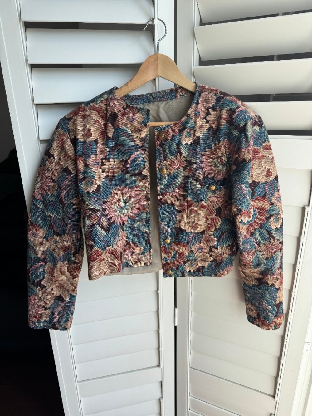 Vintage Floral Cropped Jacket